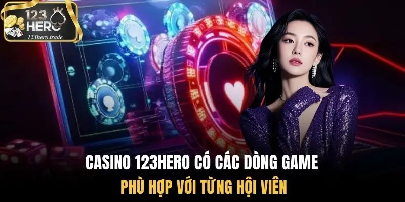 Casino 123Hero có các dòng game phù hợp với từng hội viên
