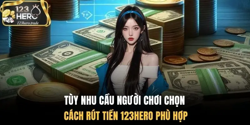 Tùy nhu cầu người chơi chọn cách rút tiền 123Hero phù hợp